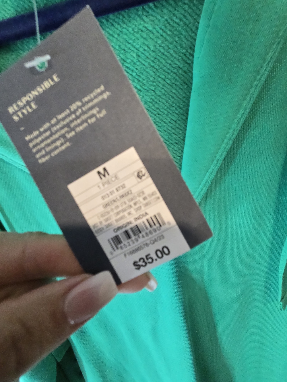 NWT Coverup-Fleece Universal Thread Green Hooded - Picture 5 of 13